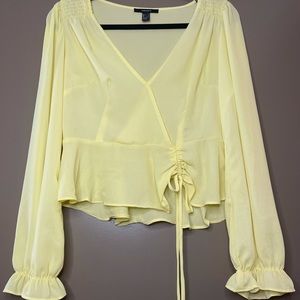 Yellow lantern sleeve top Size L Forever 21